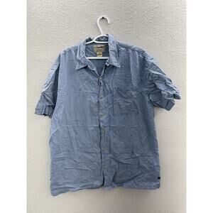 Mens U.S. Expedition Shirt Size XL Blue Plaid Short Sleeve Button Up